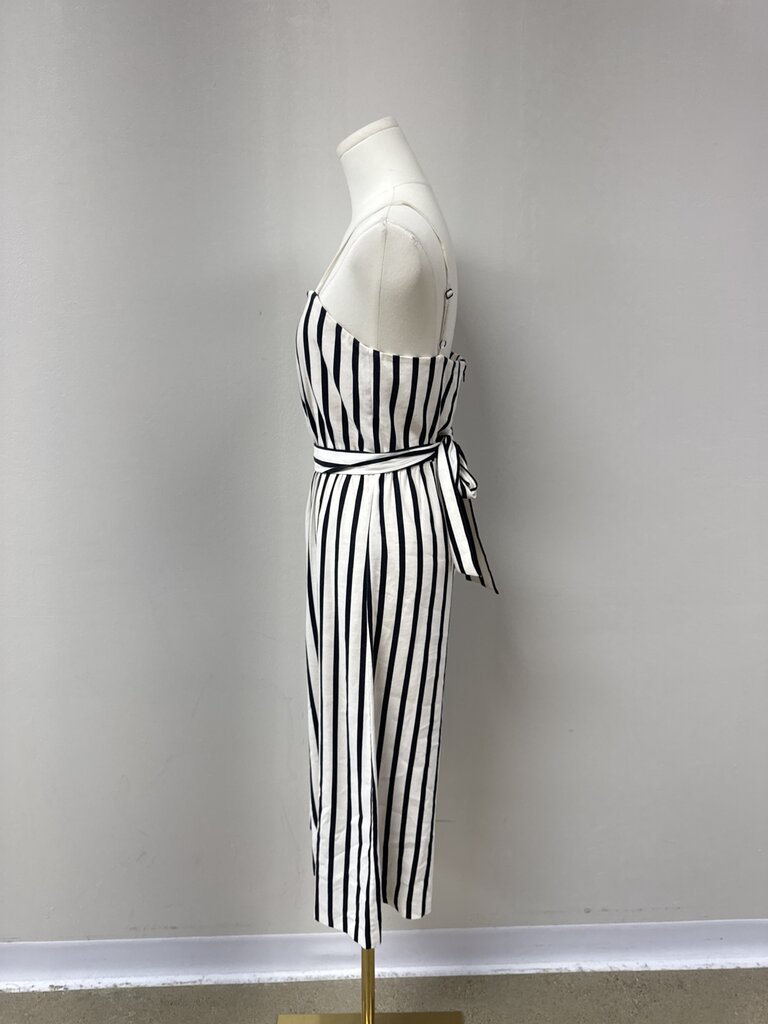 alice + olivia Black and White Striped Jumpsuit