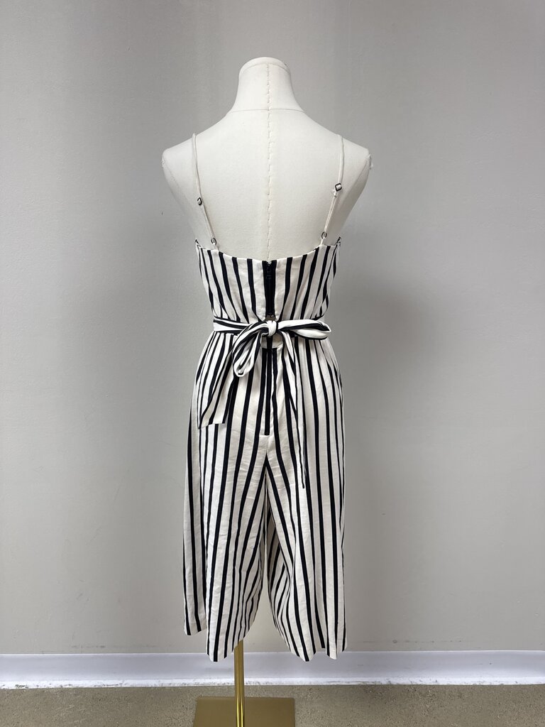 alice + olivia Black and White Striped Jumpsuit