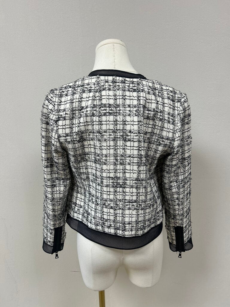 Milly Black and White Boucle Jacket