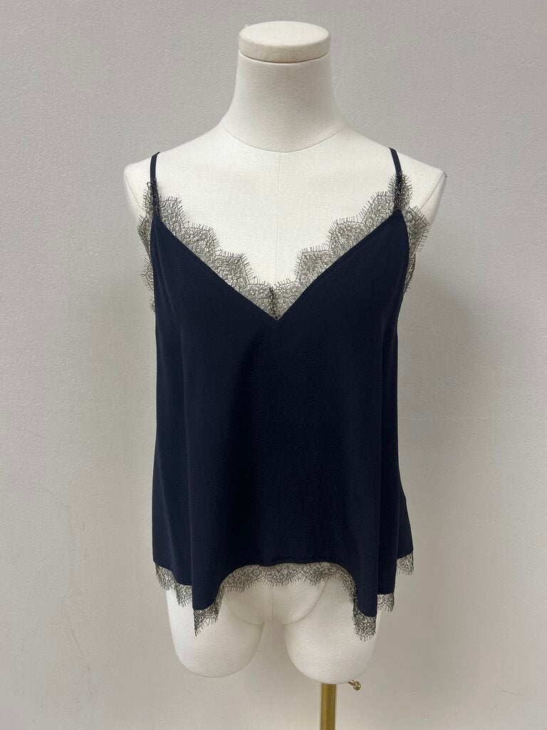 Etro Blue and Gold Lace Silk Cami