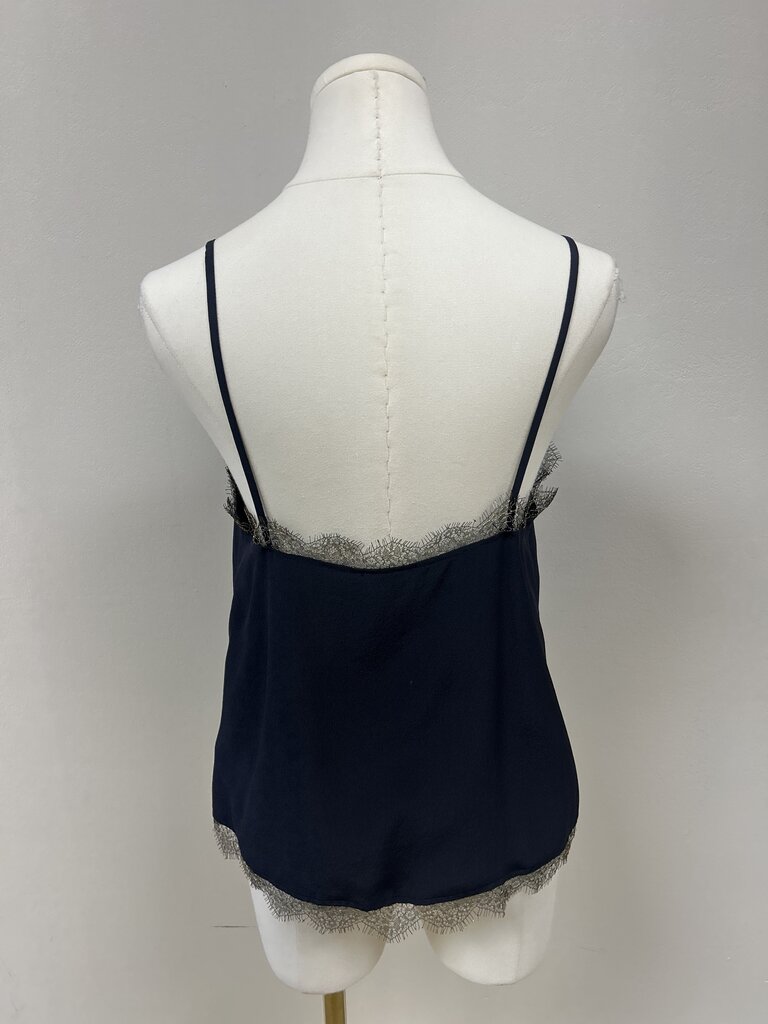 Etro Blue and Gold Lace Silk Cami