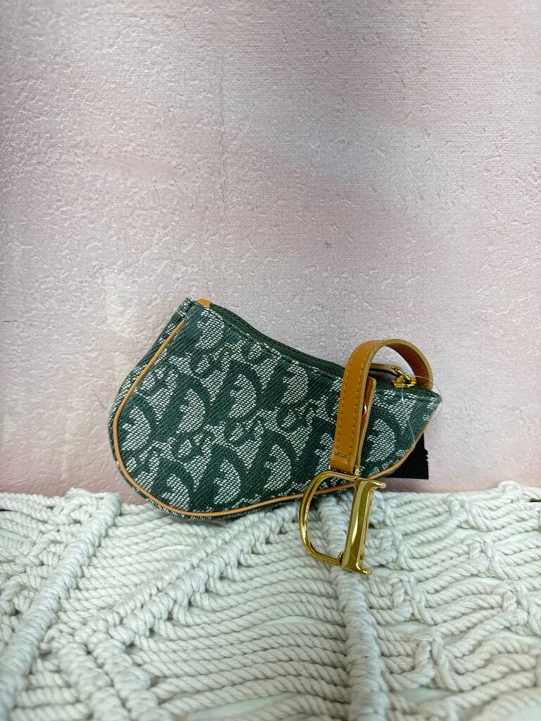 Dior Green Monogram Coin Purse