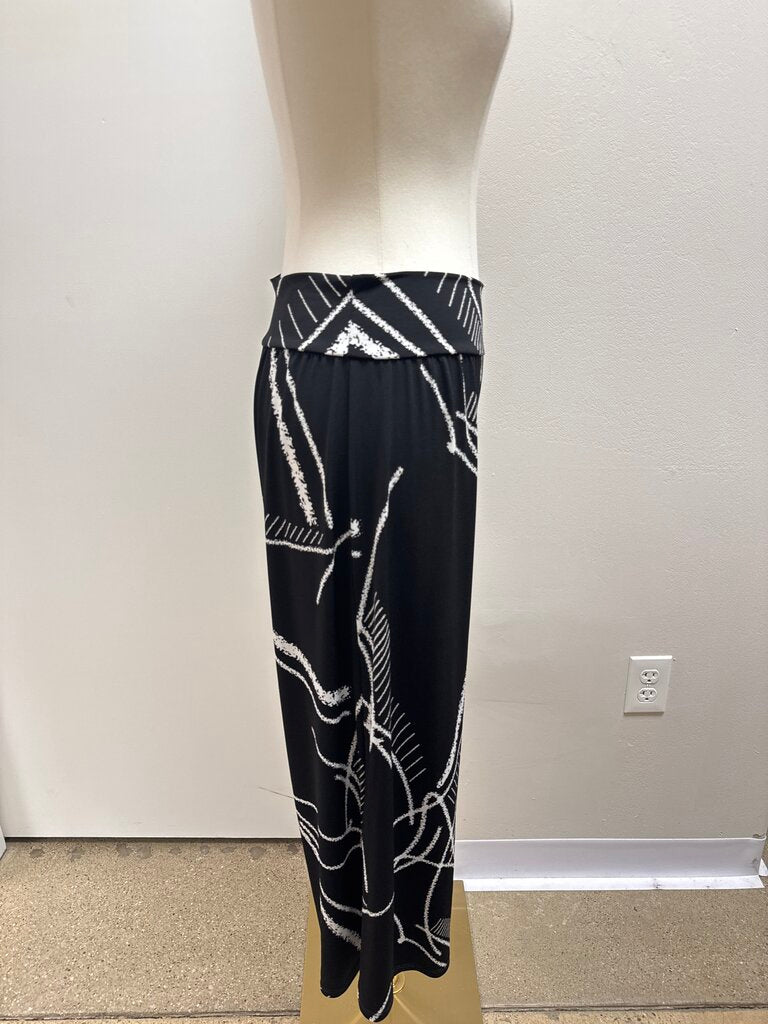 Sun Woo Black and White Pull On Pant