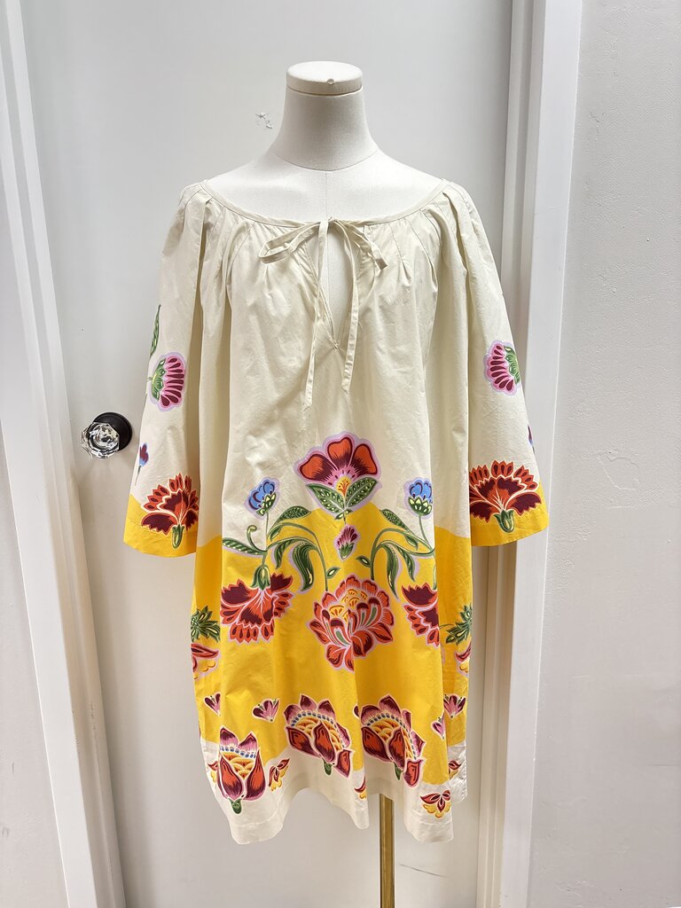 La Double J Yellow Floral Midi Dress