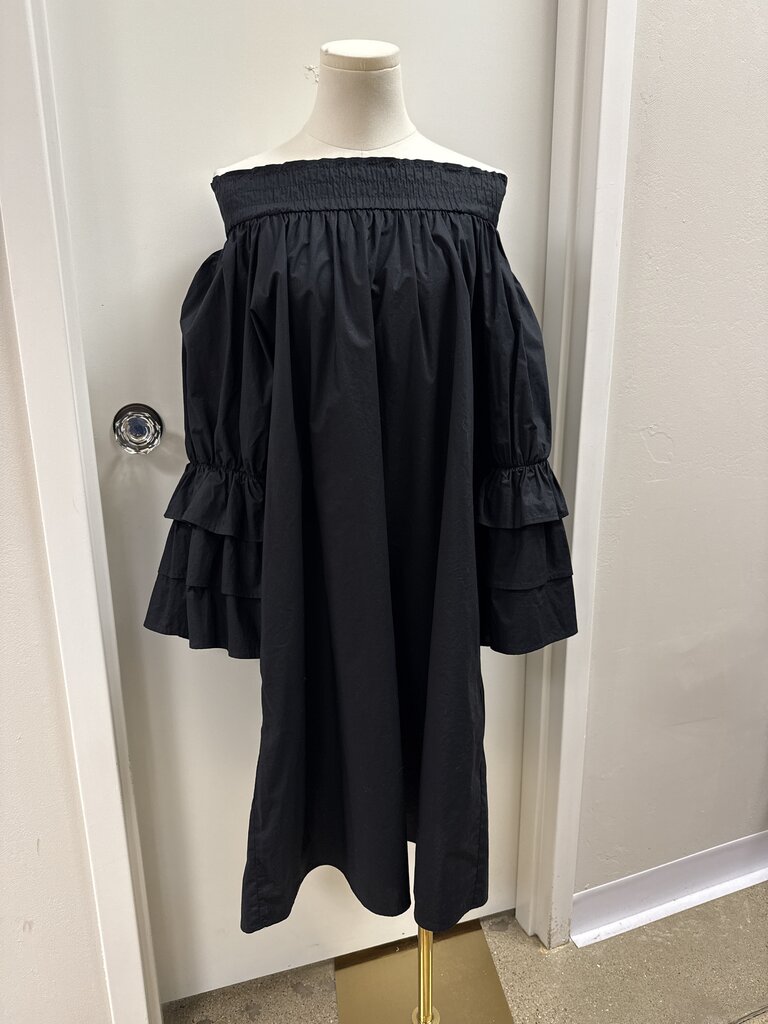 Harshman Black Smocked Dress