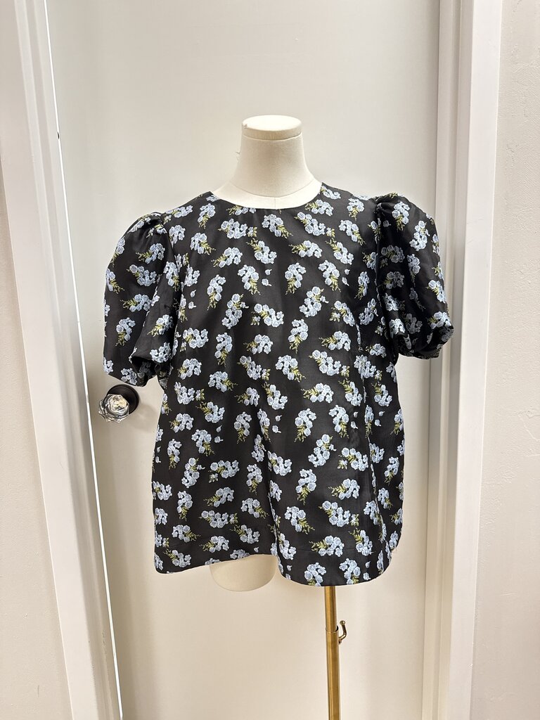 Pomander Place Black Floral Top