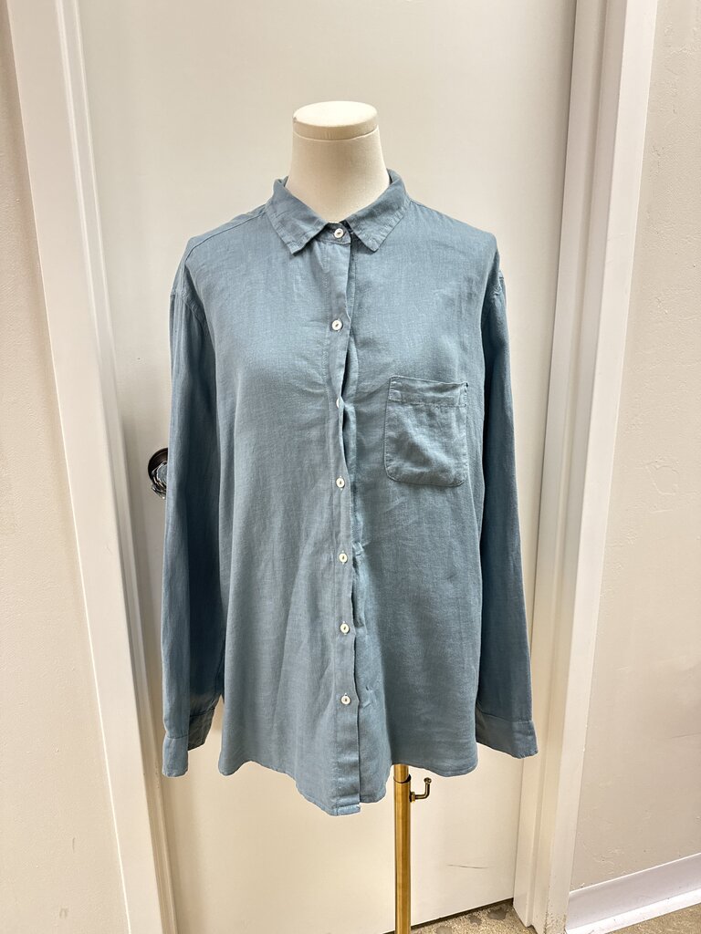Velvet by Graham Spencer Sage Linen Button Up