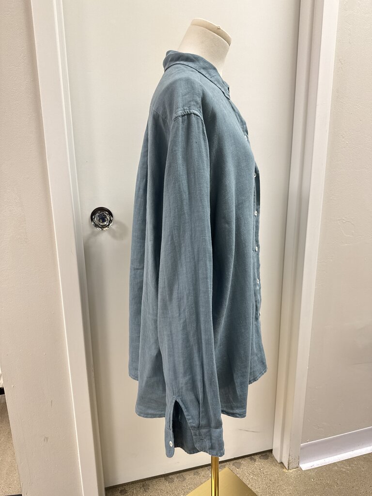 Velvet by Graham Spencer Sage Linen Button Up