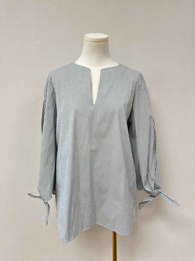 Lafayette 148 Olive Striped Top NWT