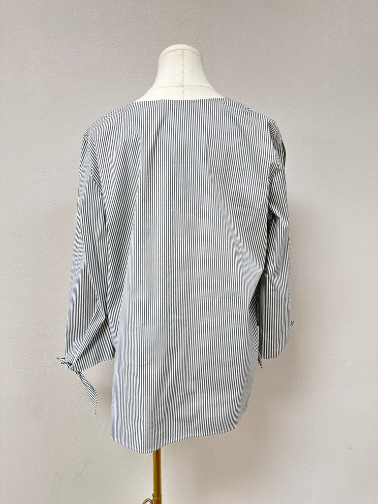 Lafayette 148 Olive Striped Top NWT