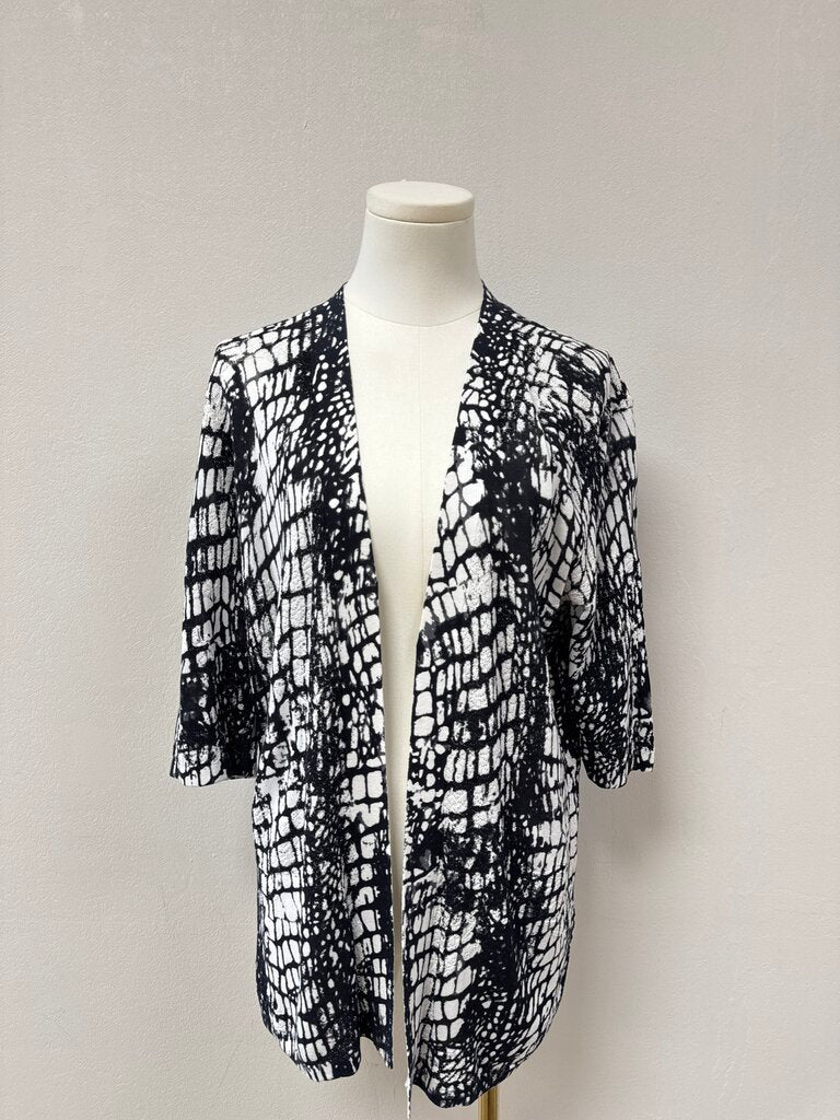 Lafayette 148 Black and White Printed Cardigan NWT