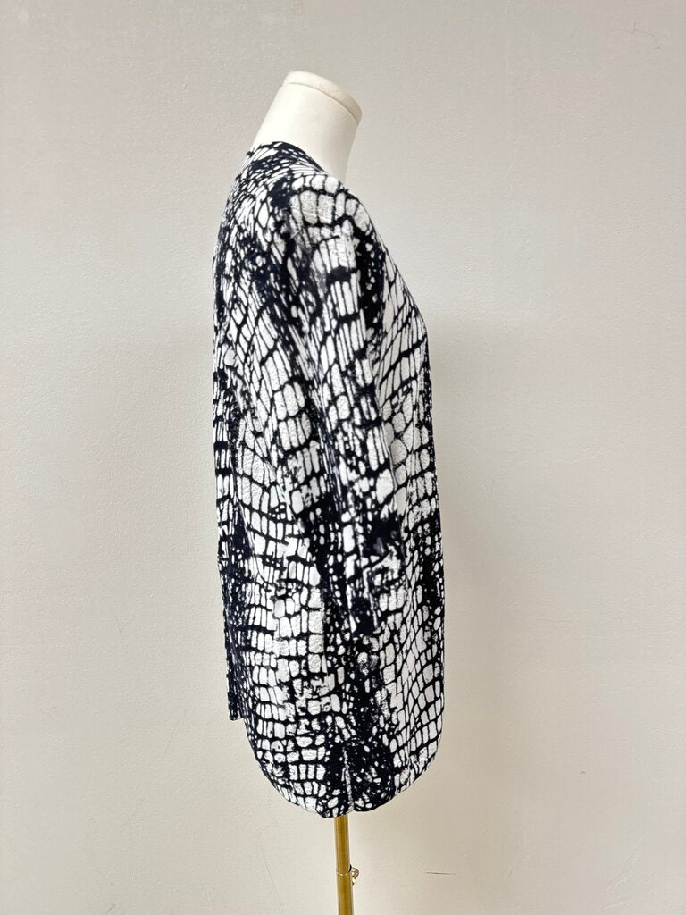 Lafayette 148 Black and White Printed Cardigan NWT
