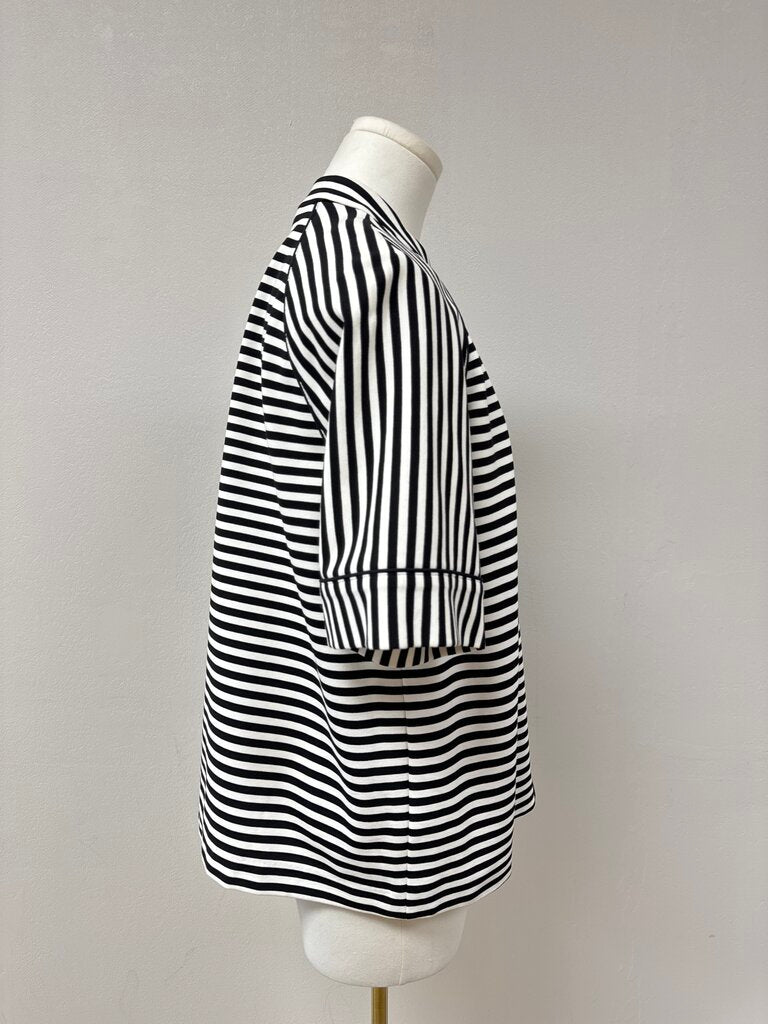 Lafayette 148 Black and White Striped Zip Up Jacket NWT