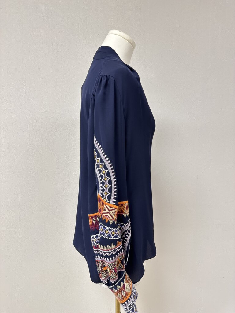 Kobi Halperin Navy Embroidered Blouse