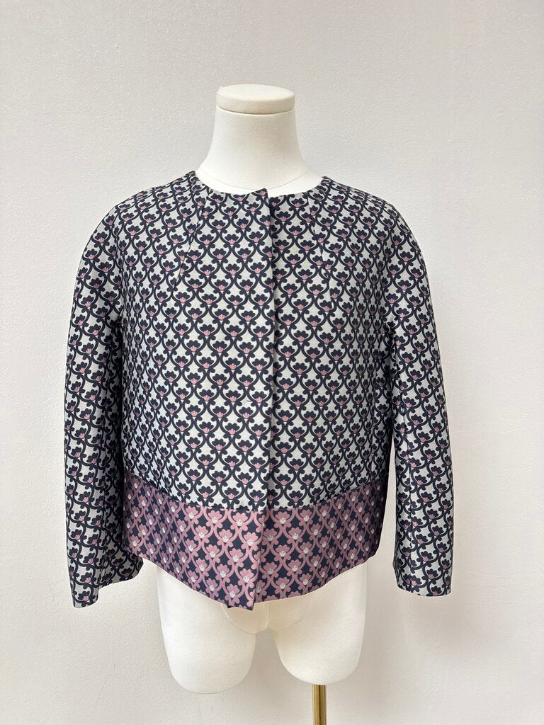Les Copain Mauve Printed Cropped Blazer