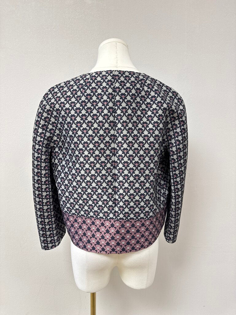 Les Copain Mauve Printed Cropped Blazer