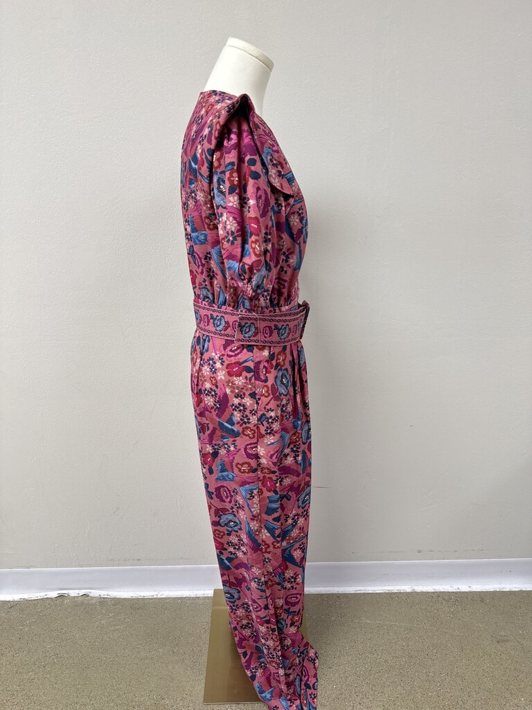 Farm Rio Mauve Floral Deep V Jumpsuit NWT