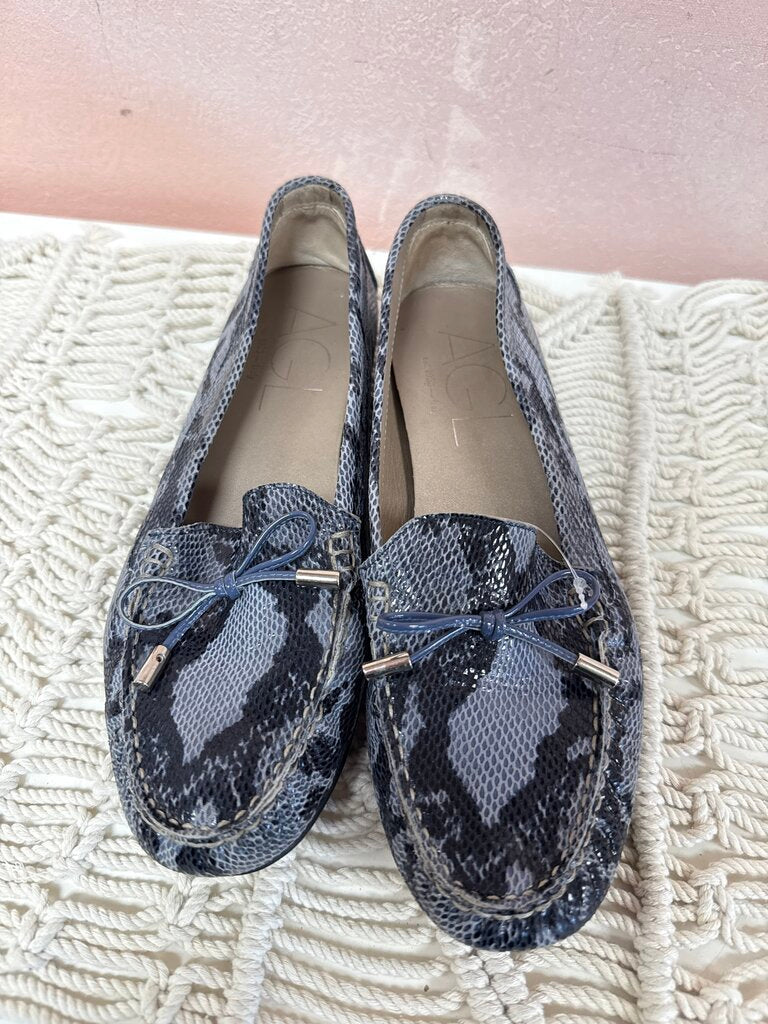 AGL Blue Snakeskin Loafer