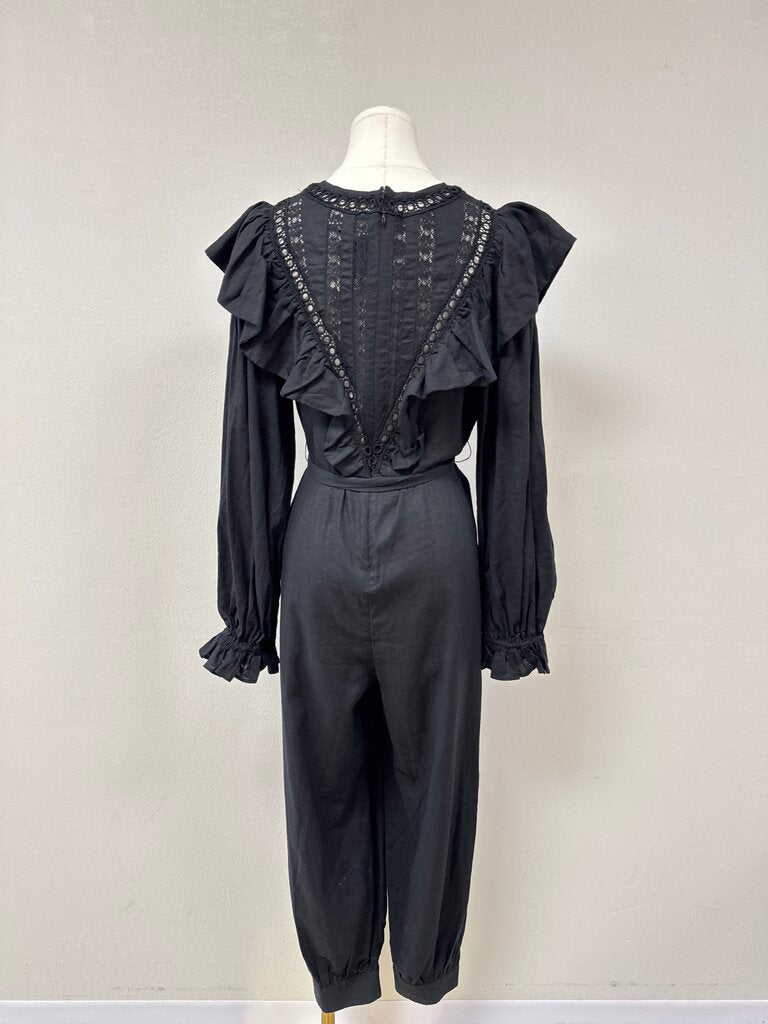Farm Rio Black Deep V Jumpsuit NWT