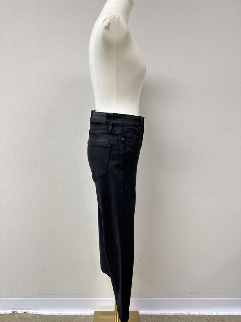 Paige Black Wide Leg Coated Jean