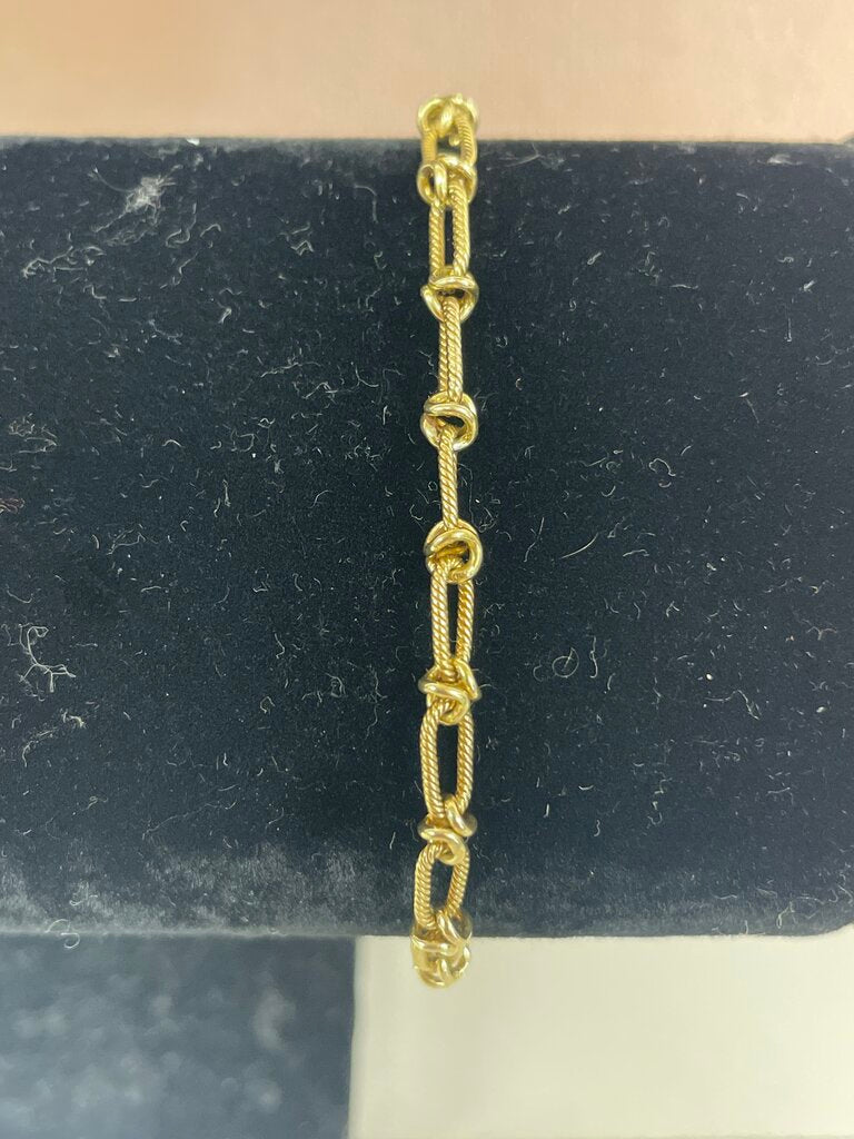 14k Yellow Gold Rope Paper Clip Bracelet