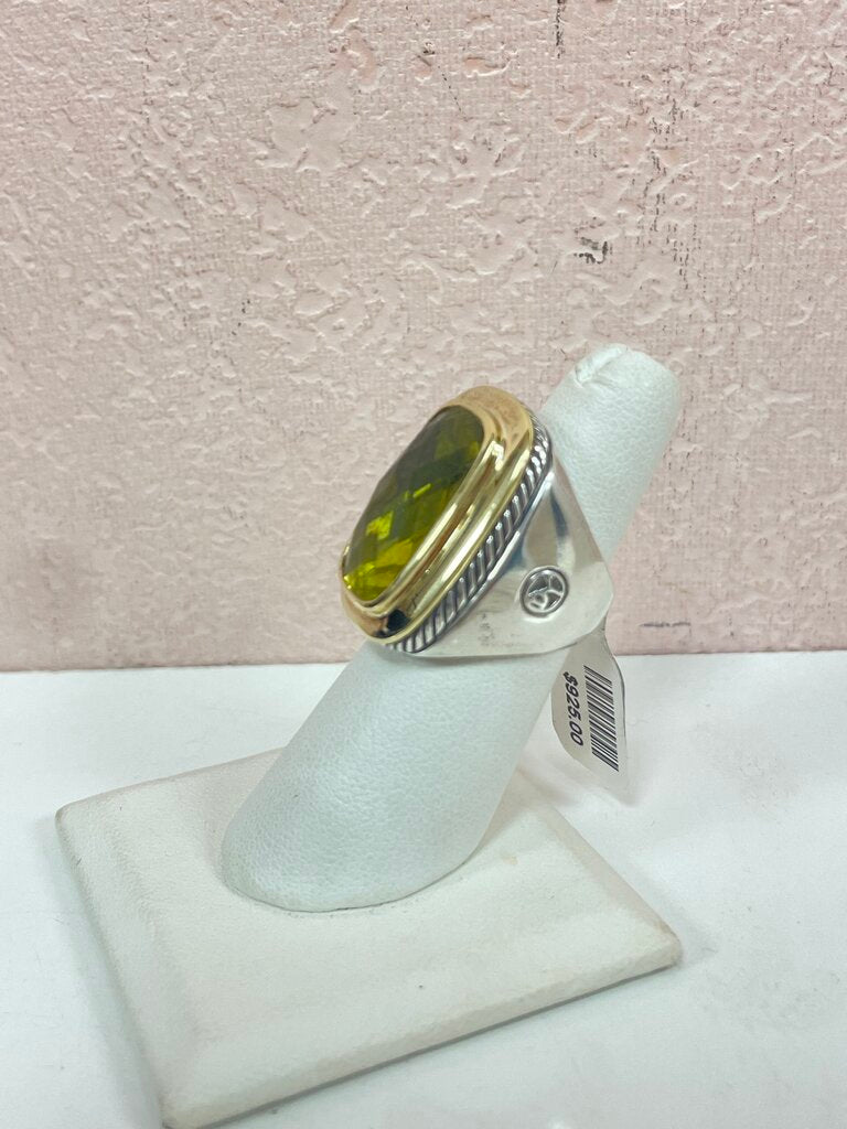 David Yurman Two Tone Citrine Albion Vintage Ring