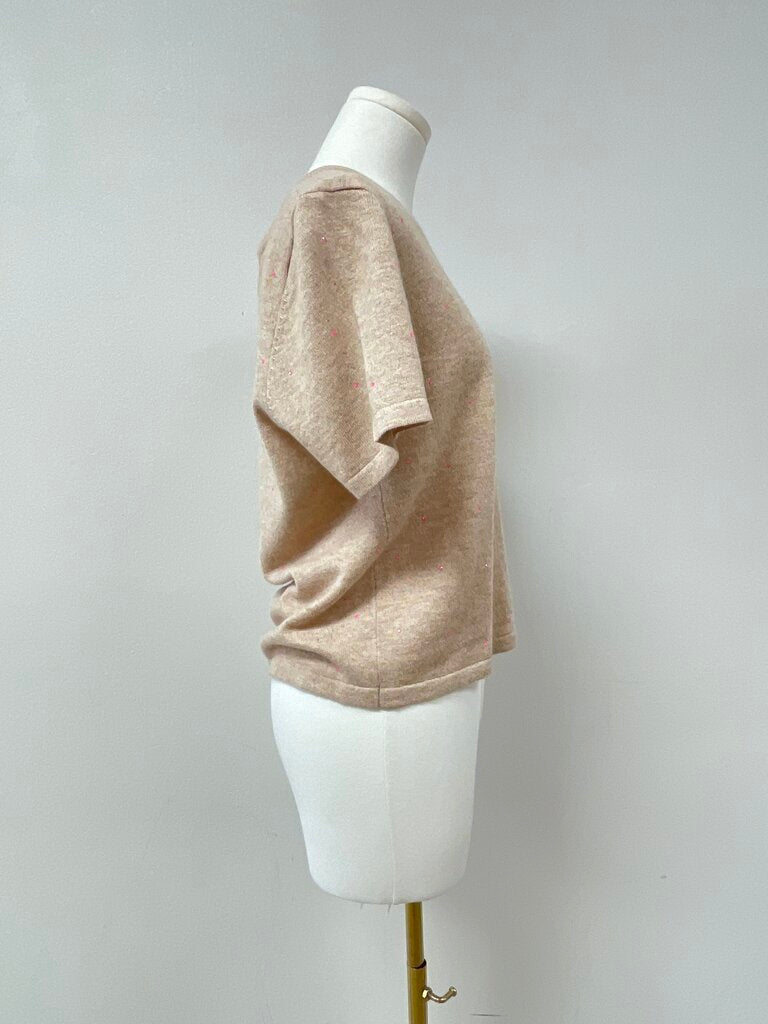 Le Superbe Tan and Pink Sequin Top