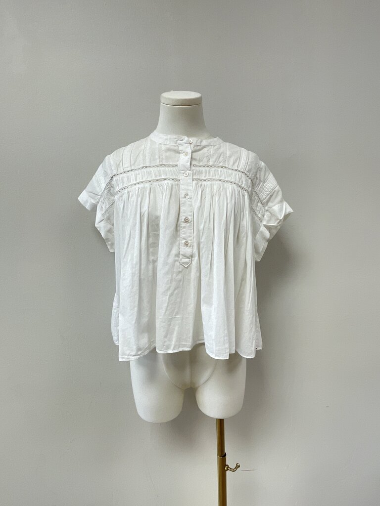 Xirena White Pleated Blouse