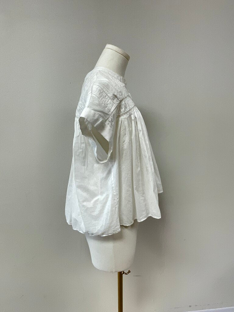 Xirena White Pleated Blouse