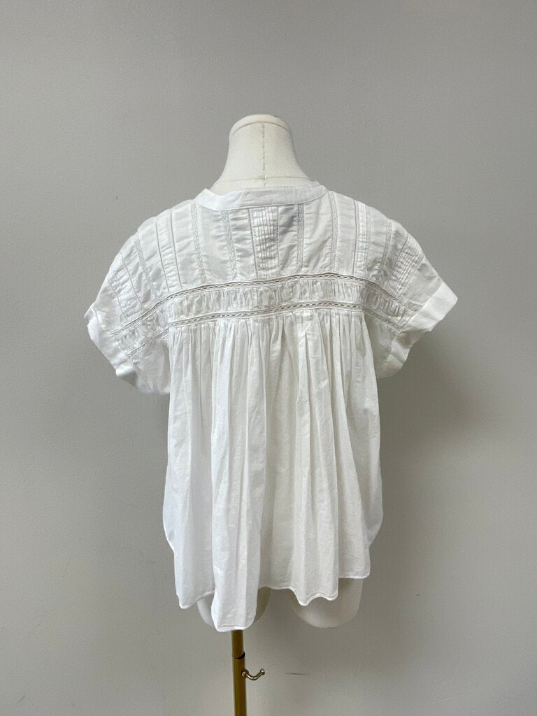 Xirena White Pleated Blouse