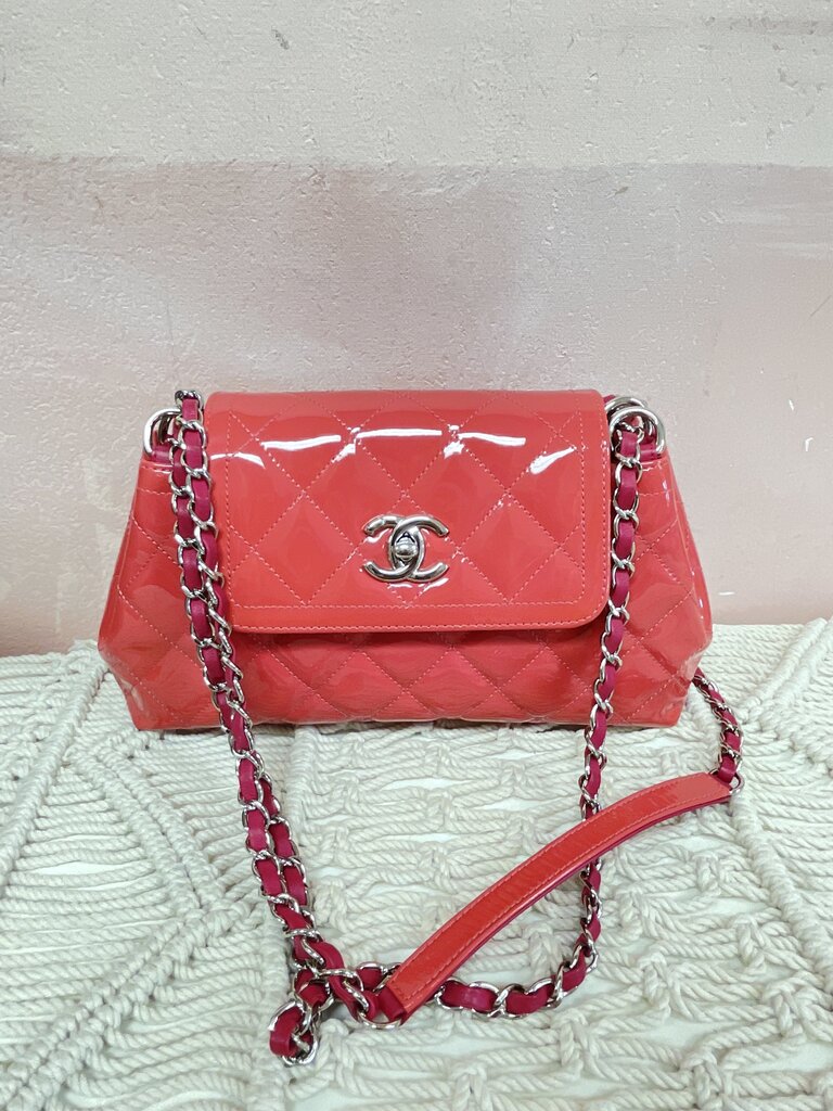 Chanel Pink Coco Shine Med Accordion Flap Bag '14-15