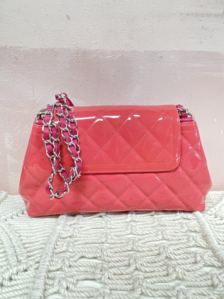 Chanel Pink Coco Shine Med Accordion Flap Bag '14-15