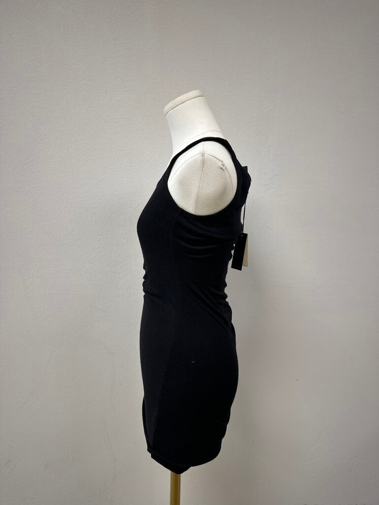 Monrow Black Ruched Mini Dress NWT