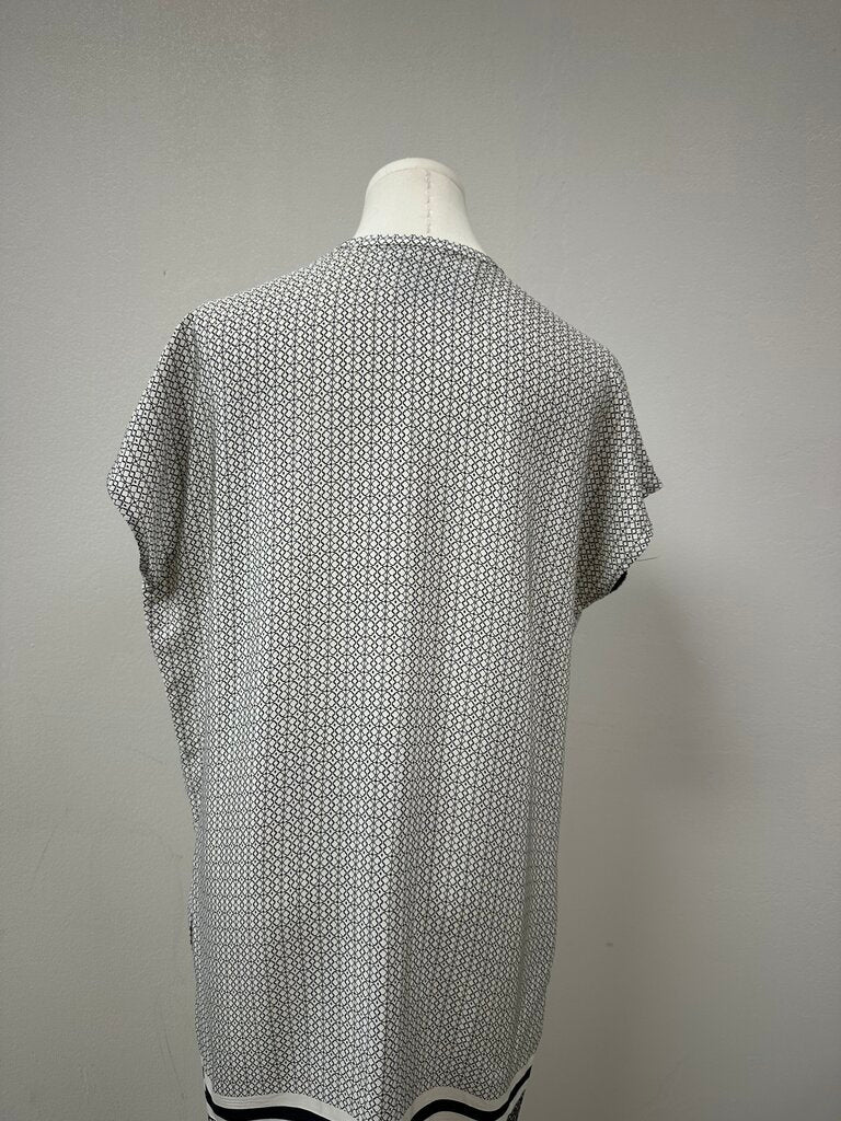 Vince Black and White Printed Silk Dress