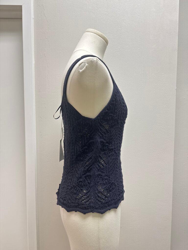 Vince Blue Crochet Tank NWT