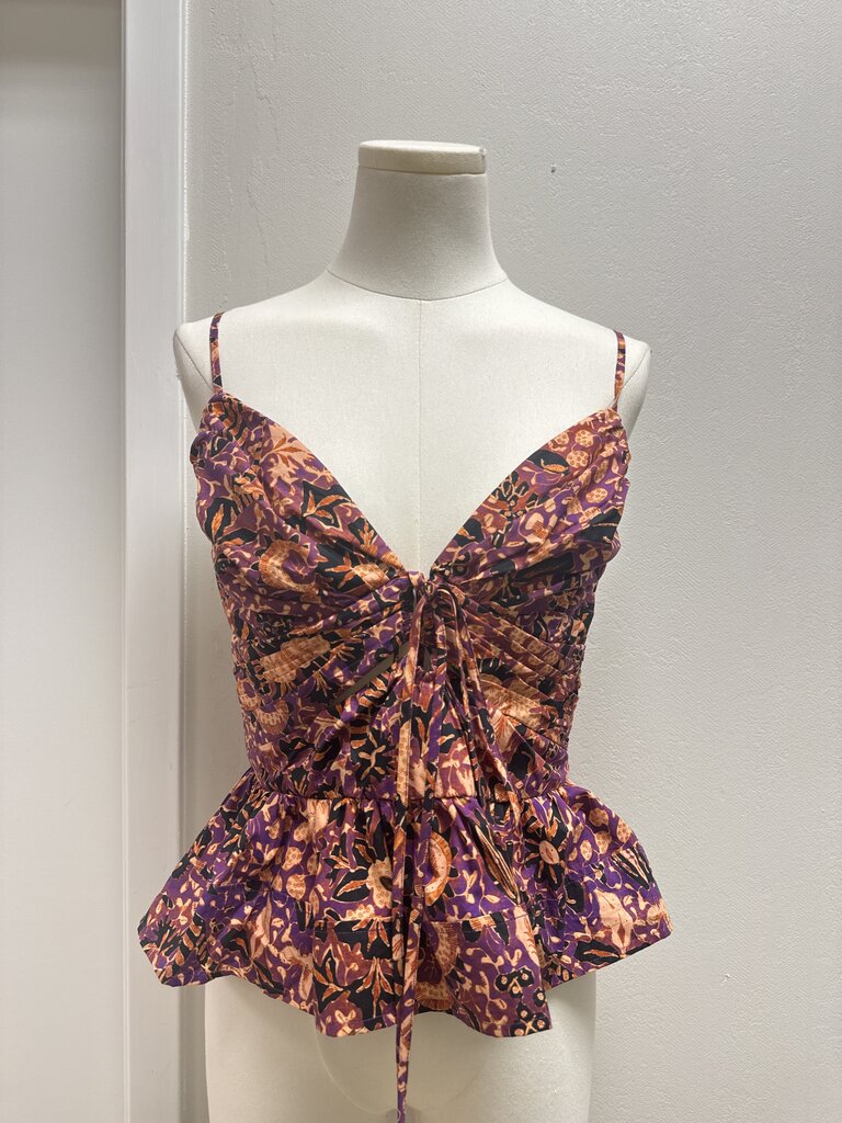 Ulla Johnson Plum Floral Peplum Top NWT