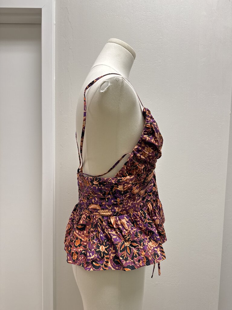 Ulla Johnson Plum Floral Peplum Top NWT