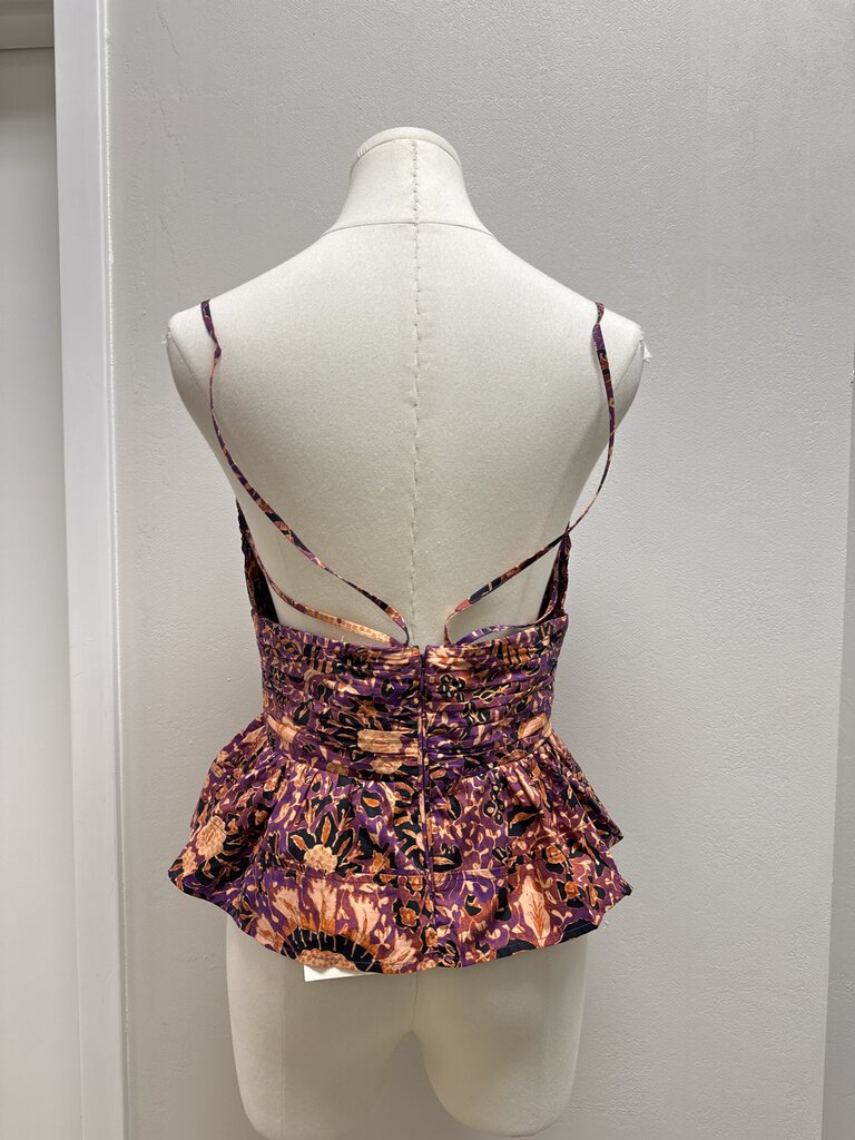 Ulla Johnson Plum Floral Peplum Top NWT