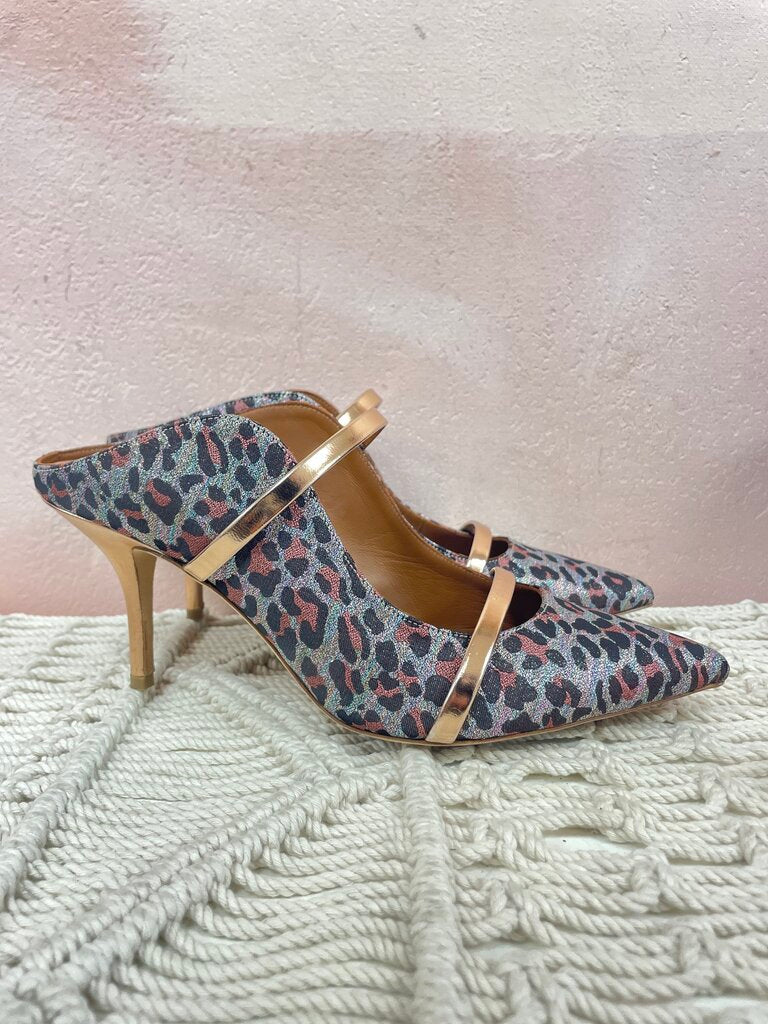 Malone Souliers Leopard Metallic Mule
