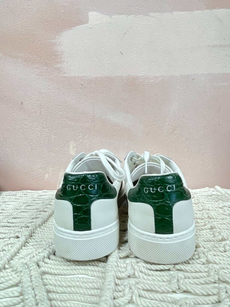 Gucci White Ace Leather Web Sneaker
