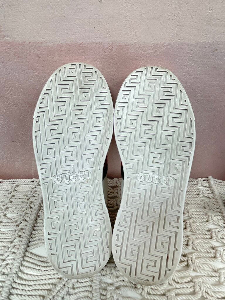 Gucci White Ace Leather Web Sneaker