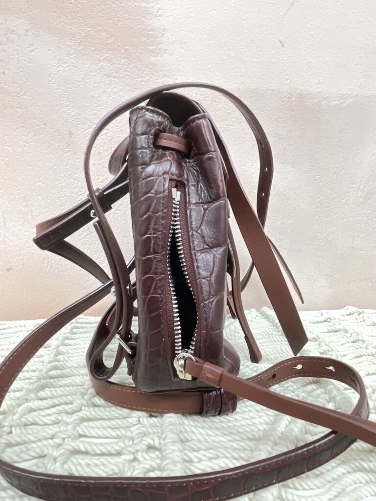 AllSaints Maroon Poly Mini Backpack