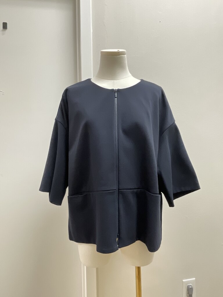 Lafayette 148 Blue Cropped Jacket NWT