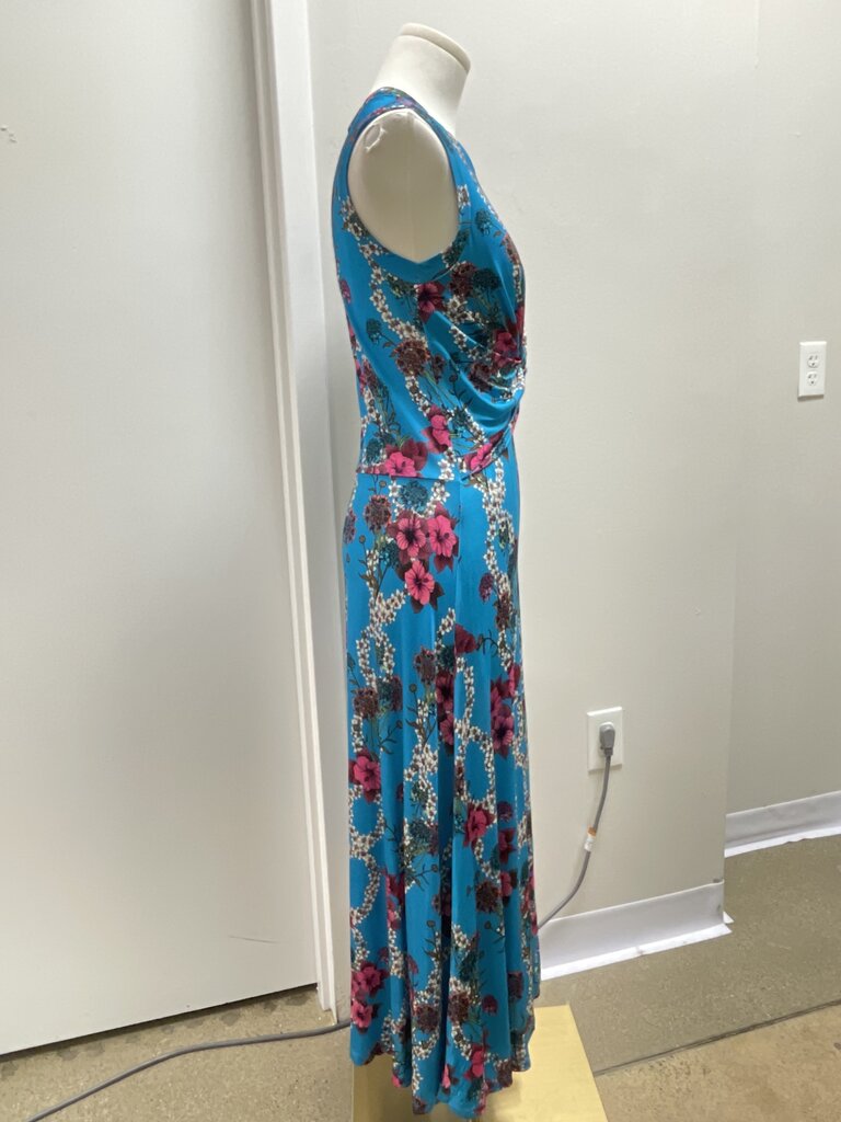 Sandro Blue Floral Jersey Maxi Dress NWT