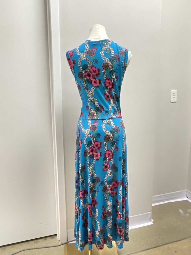 Sandro Blue Floral Jersey Maxi Dress NWT