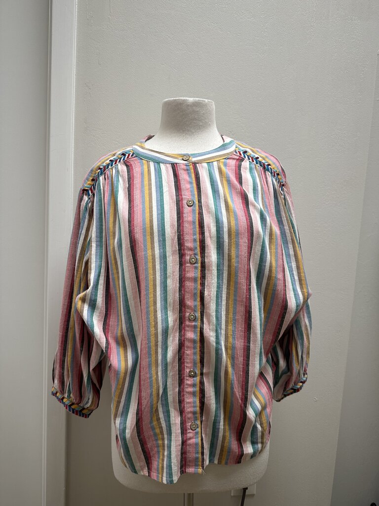 Xirena Striped Balloon Sleeve Top