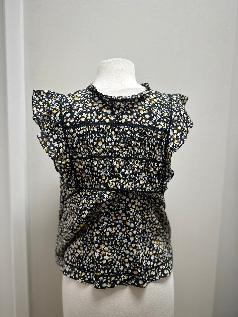 Rails Black Floral Top