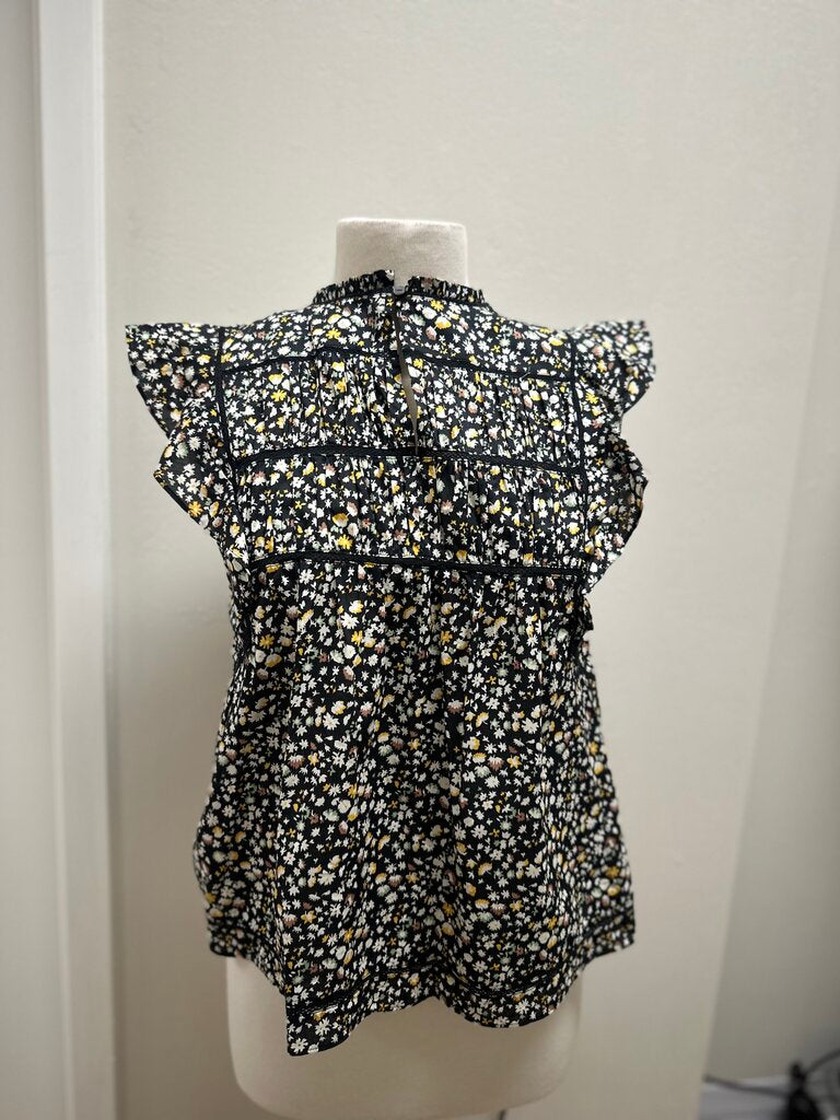 Rails Black Floral Top