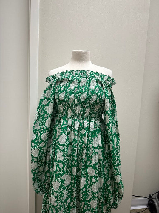 Mille Green Floral Maxi Dress