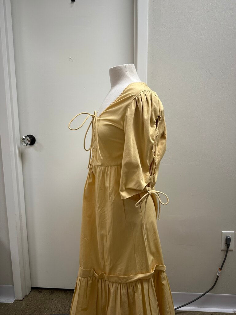 Sea New York Butterscotch Puff Sleeve Maxi Dress